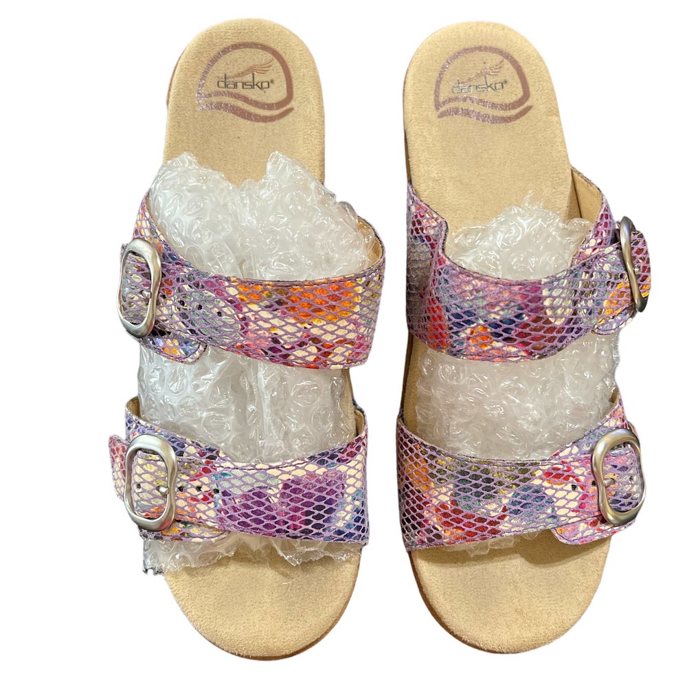 Dansko Womens Sophie Purple Slip On Open Toe Slide Sandals EUR 39/US 8.5-9